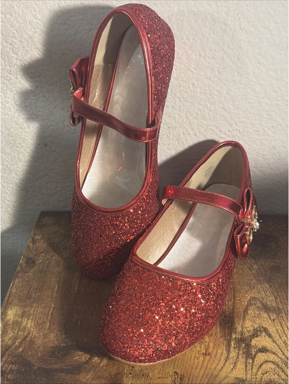 Wizard of Oz Dorothy Fancy Red Ruby Slippers Shoes Heels 5 Girl Kids 5Y Costume